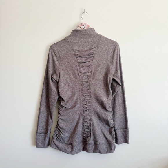 LULULEMON Cypress Kiss 1/2 Zip Top In Heathered Lunar Rock 10 Purple Long Sleeve - Picture 8 of 12